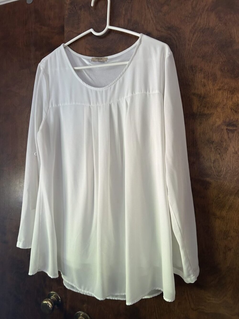 Timeson Ivory Flowy Long Sleeve Blouse XL